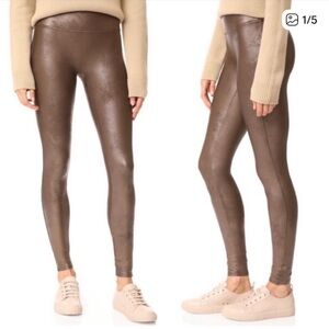 SPANX Faux Leather Leggings in Brown size Medium‎